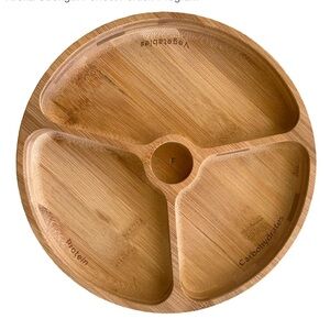 2 Bamboo Divided Plate Arena Strength Perfect Portion Plate Round 2 plates